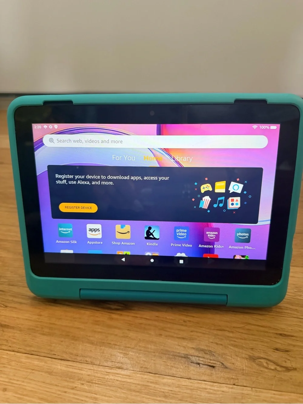 Amazon Fire Tablet in Teal Protective Case
